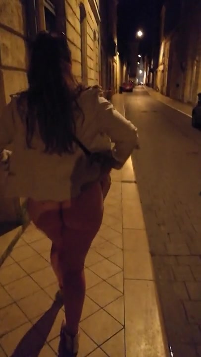 Amateur woman flashing pussy in public street picture photo