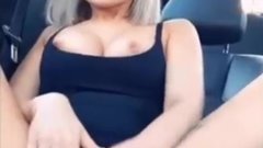 Girl doing public masturbation in car