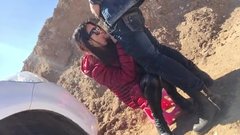Chinese couple outdoor oral sex and fucking
