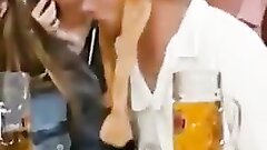 Female Partner caught jacking off her dude at Oktoberfest