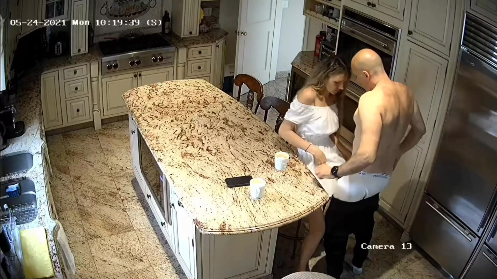 Vamp female partner caught shagging with the neighbor on hidden camera installed photo