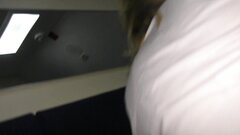 Voyeur amateur couple has sexual intercourse in private cabin in train